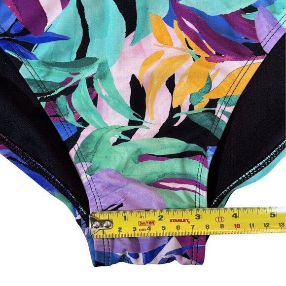 TIME & TRU Mid-Rise V-Front Bikini Swim Bottoms 3X (24W-26W) Tropical Multi NEW‎ - Picture 11 of 13